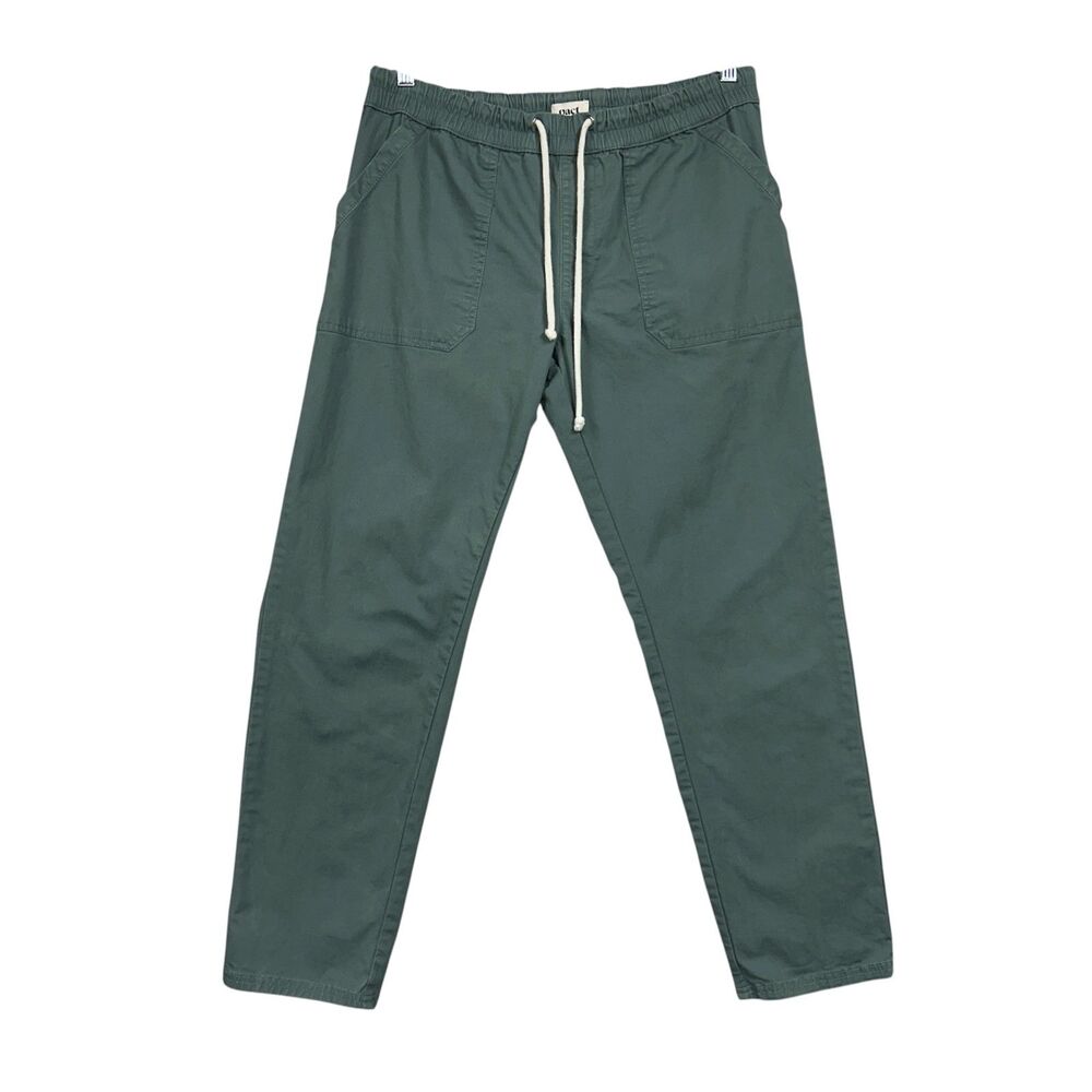 Pact Organic Cotton Woven Twill Roll Up Pant Sz L Green